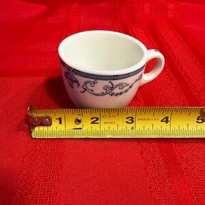 Vintage 1946 Walker China Small Espresso Cup in Blue and White